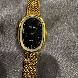 Sunlifex Gold and Black Quartz Watch